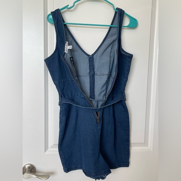 NWT Derek Heart Jean Tank Top Romper - Picture 3 of 4
